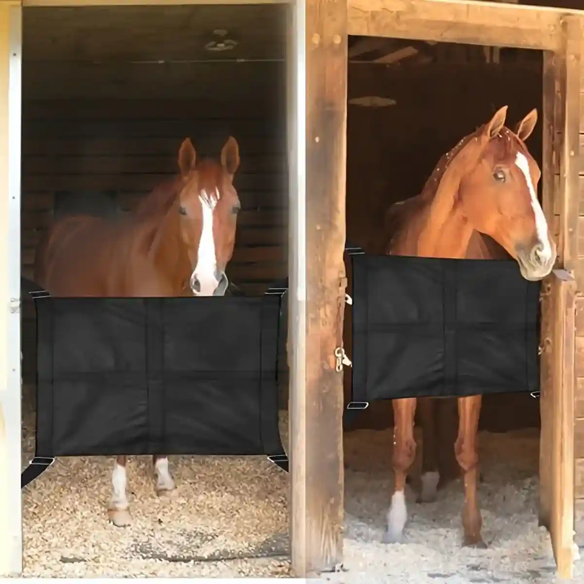 Heavy Duty Horse Stall Guard Fence with Adjustable Straps - Image 4