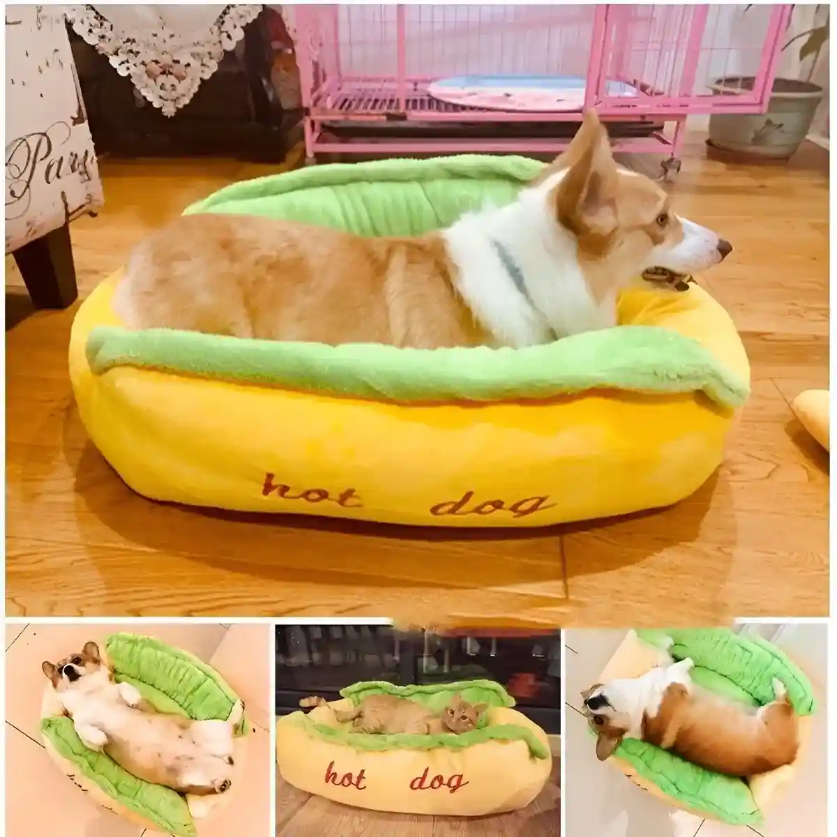 Hot Dog Shape Pet Bed Plush Sofa for Cats & Small Dogs - Image 11