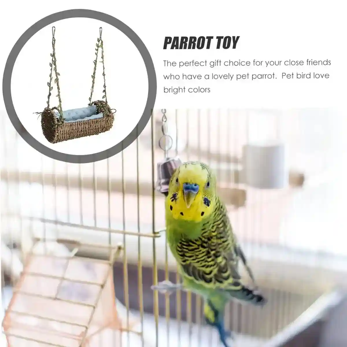 Multi-Season Bird Nest Comfortable Grass Weaving Nest with Cushion - Image 11