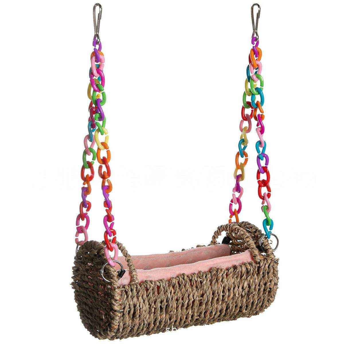 Multi-Season Bird Nest Comfortable Grass Weaving Nest with Cushion - Image 13