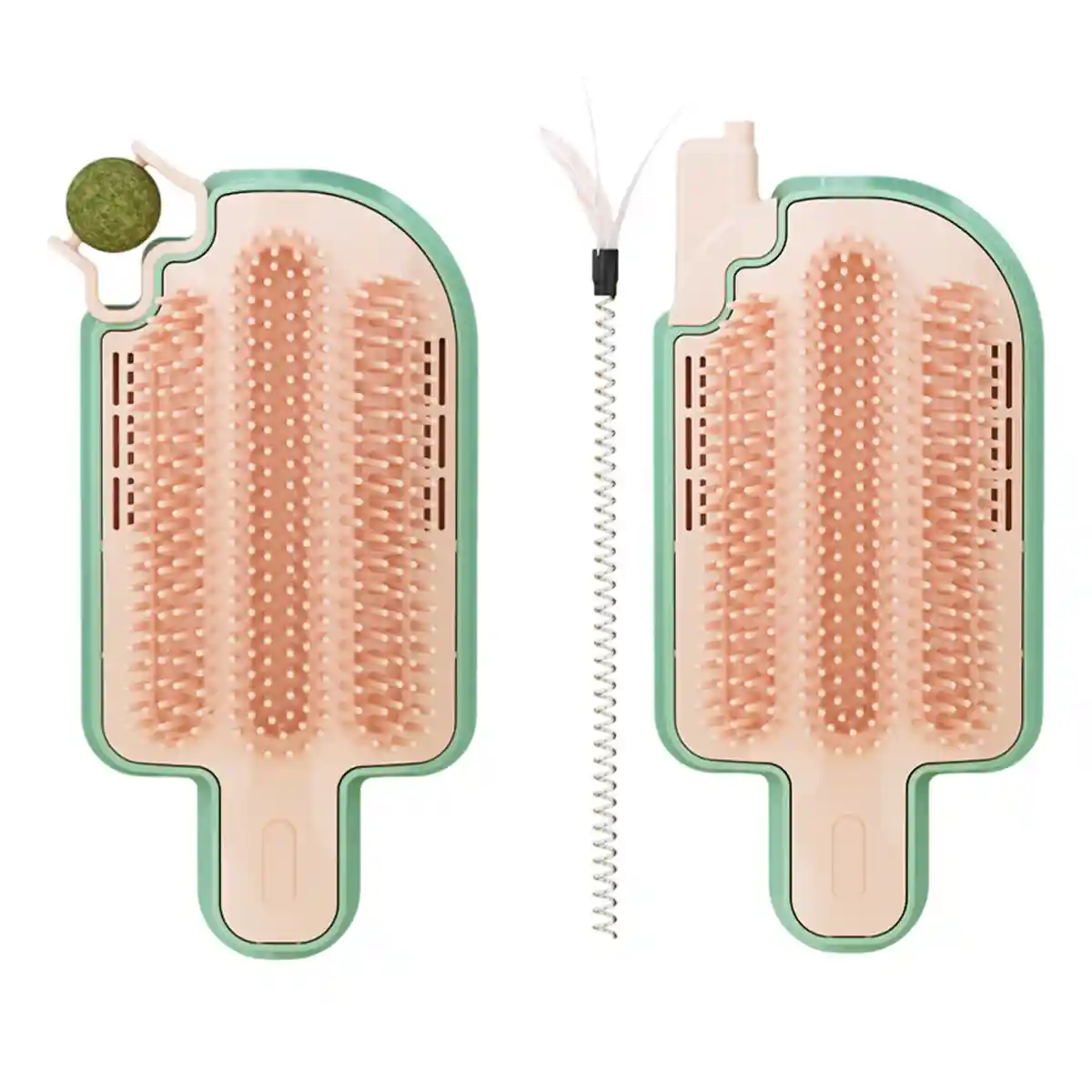 Wall-Mounted Ice Cream Cat Grooming Brush with Catnip or Teaser - Image 2
