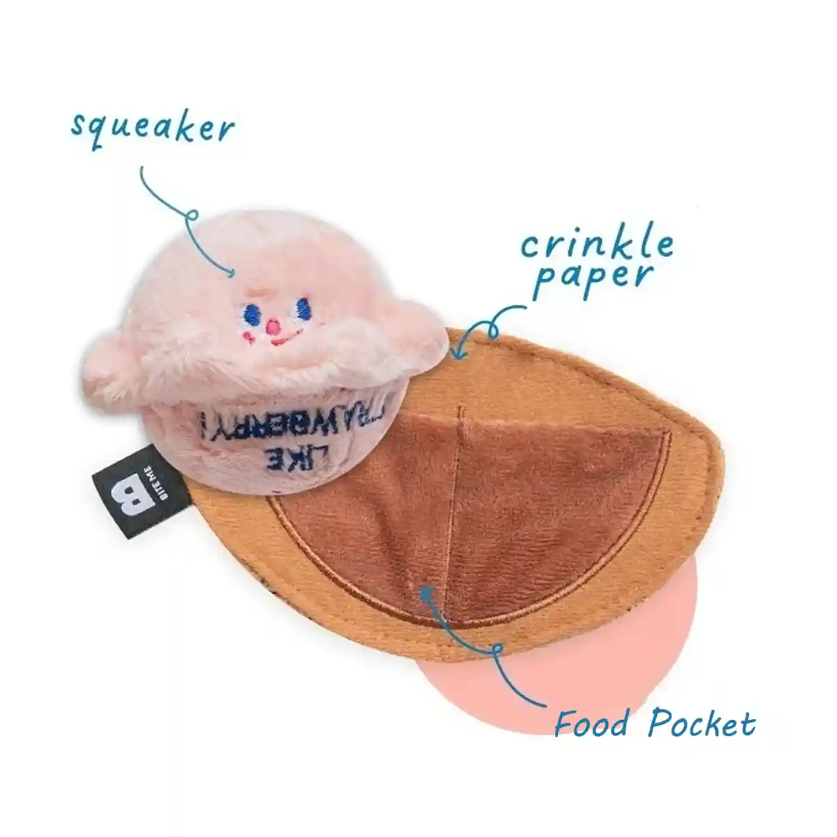Ice Cream Cone Dog Chew Toy Plush With Squeaker - Image 11
