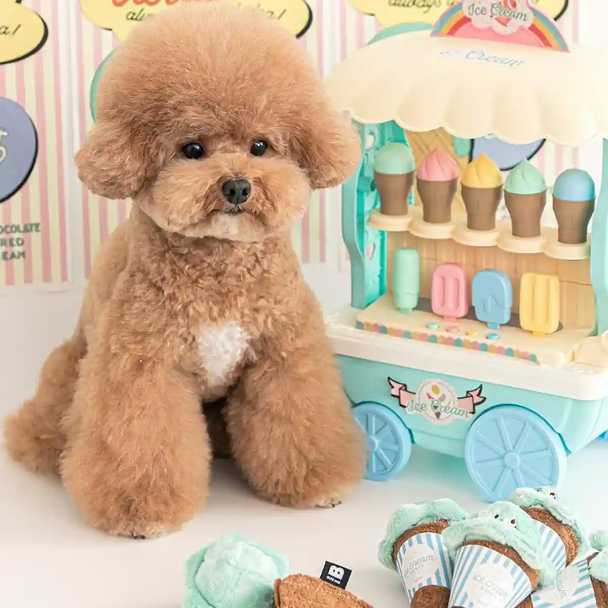 Ice Cream Cone Dog Chew Toy Plush With Squeaker - Image 14