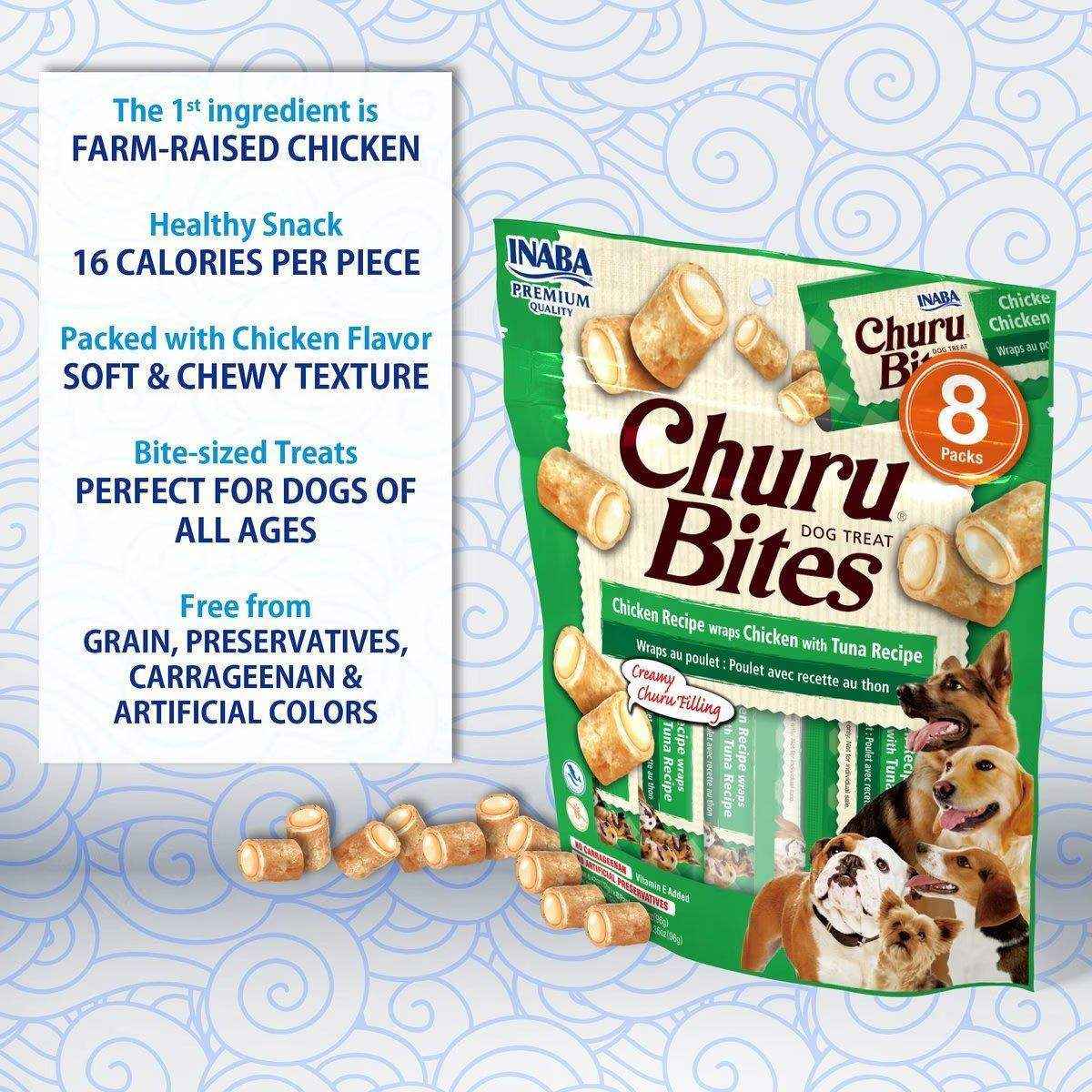 INABA Churu Bites Chicken Wraps With Tuna Recipe Dog Treat 8*96g - Image 3