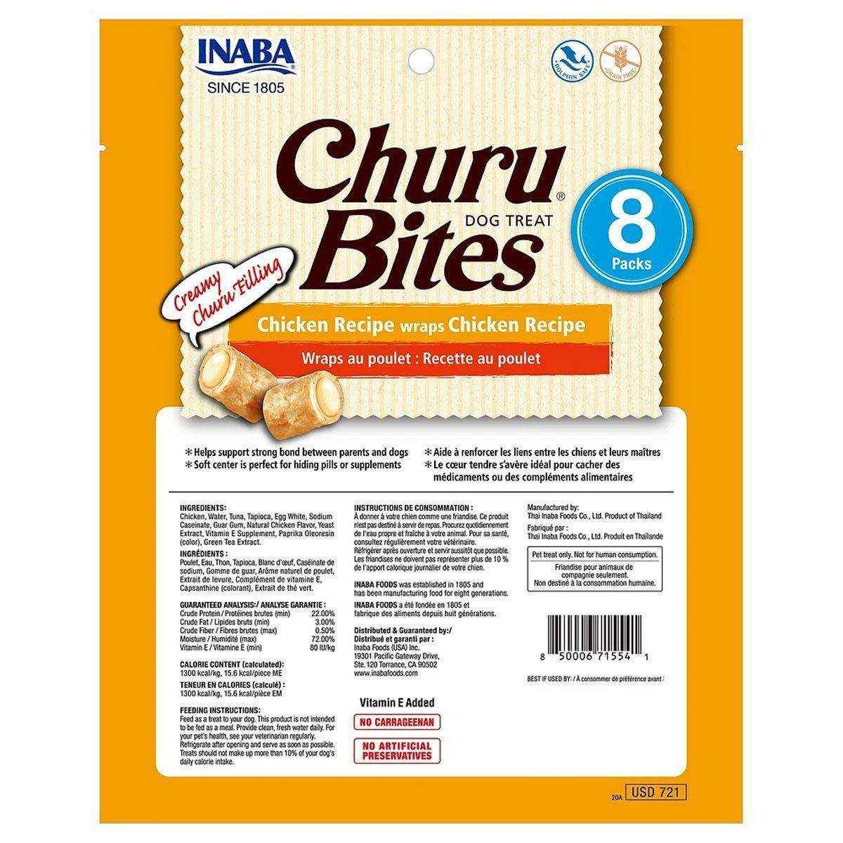 INABA Churu Bites Dog Treat Chicken Recipe 8x96g - Image 2