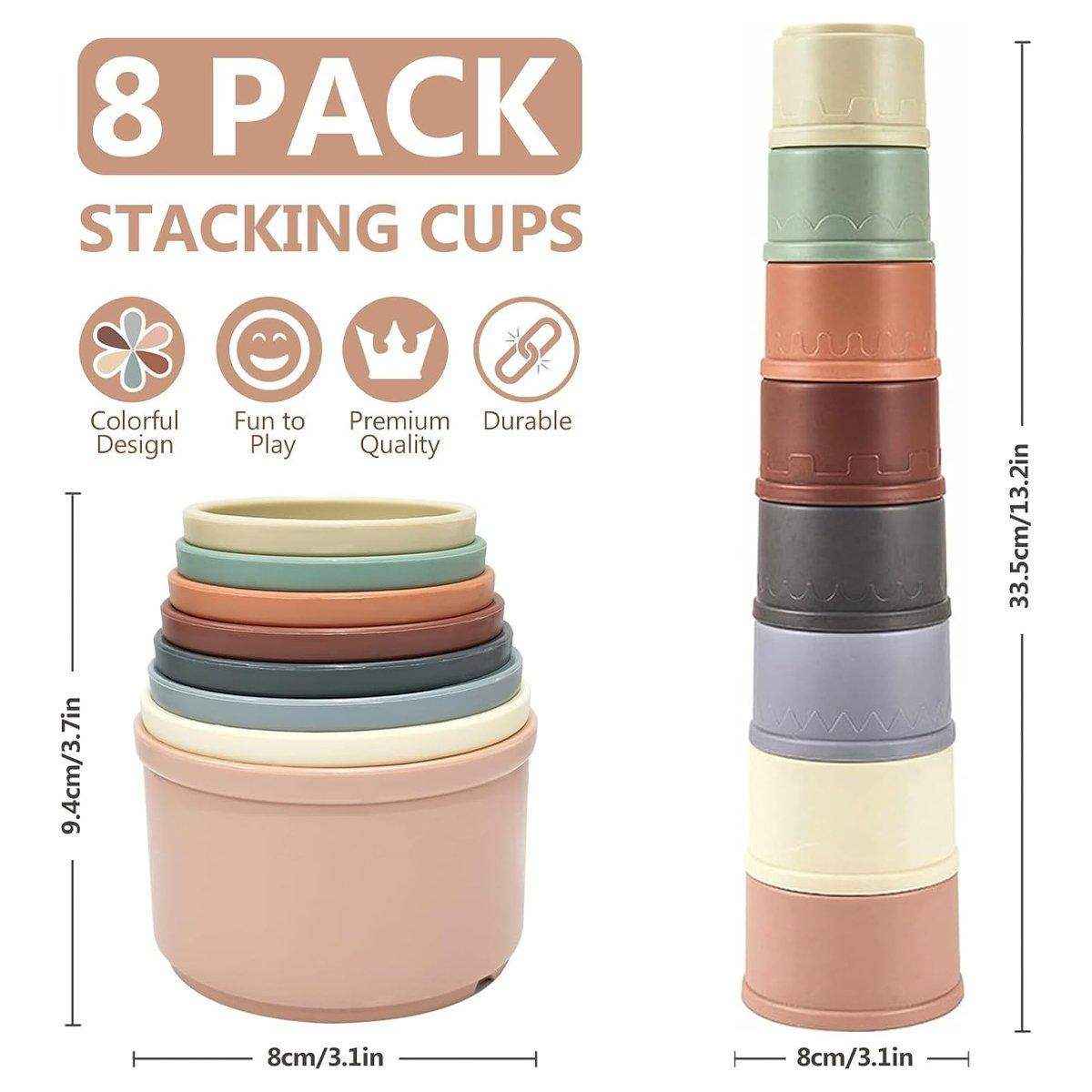 8 Pcs Interactive Bunny Nesting Cups Set for Small Animals Enrichment Play Toys - Image 13