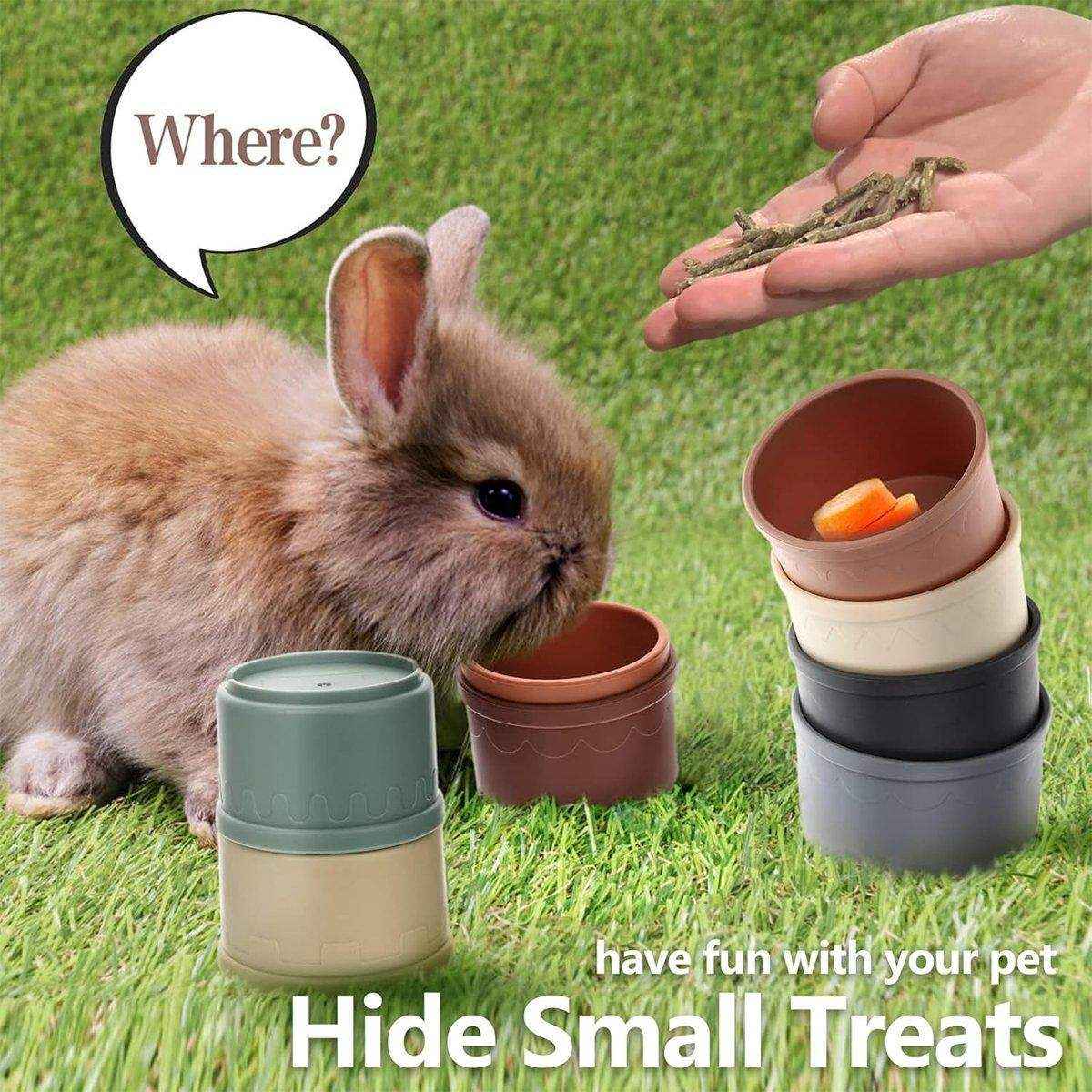 8 Pcs Interactive Bunny Nesting Cups Set for Small Animals Enrichment Play Toys - Image 17