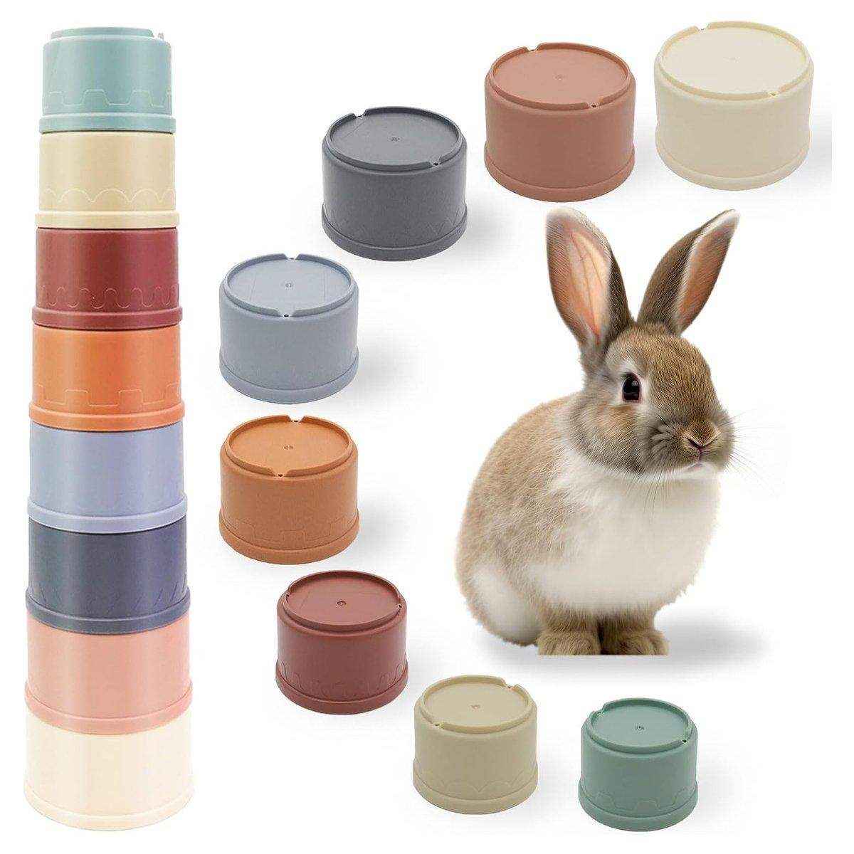 8 Pcs Interactive Bunny Nesting Cups Set for Small Animals Enrichment Play Toys - Image 9