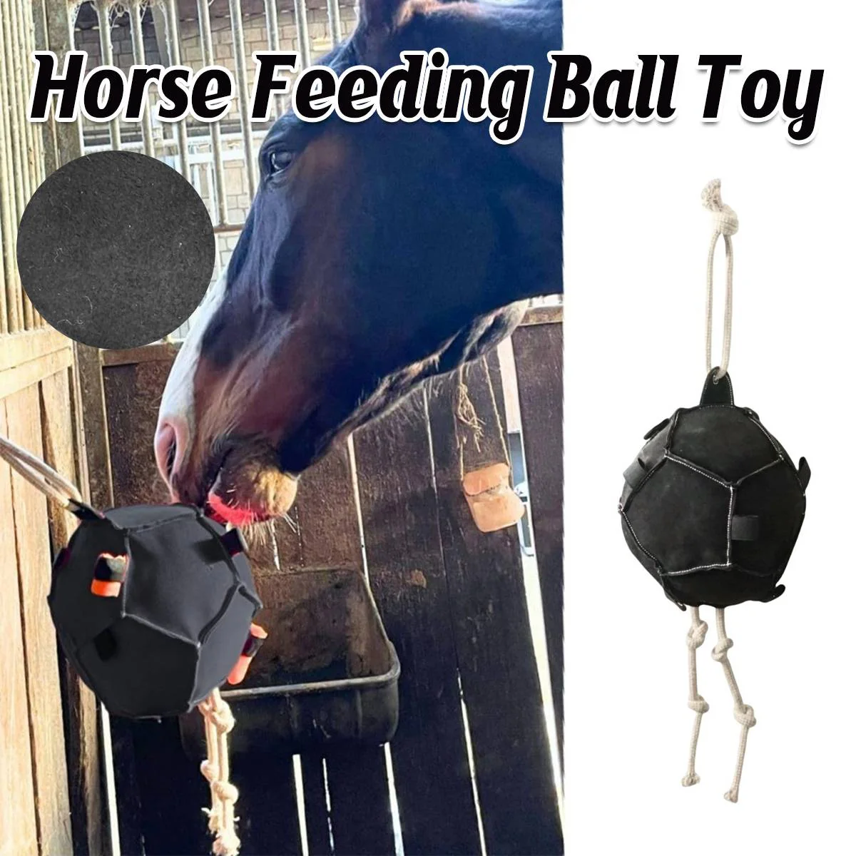 Interactive Carrot Training Feeding Grab Ball Black Interactive Toy Horse Supplies - Image 2