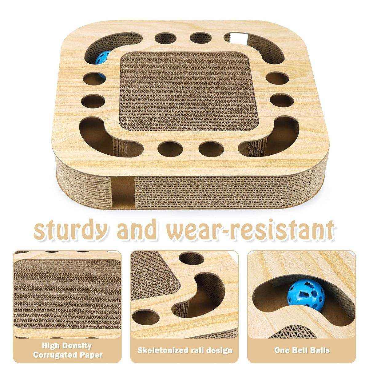 Interactive Cat Scratching Toy Claw Pad & Turntable Ball Track - Image 11