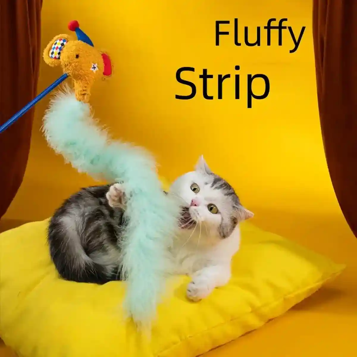 Interactive Cat Wand Toy Feather & Bell Teaser Stick for Playtime - Image 5