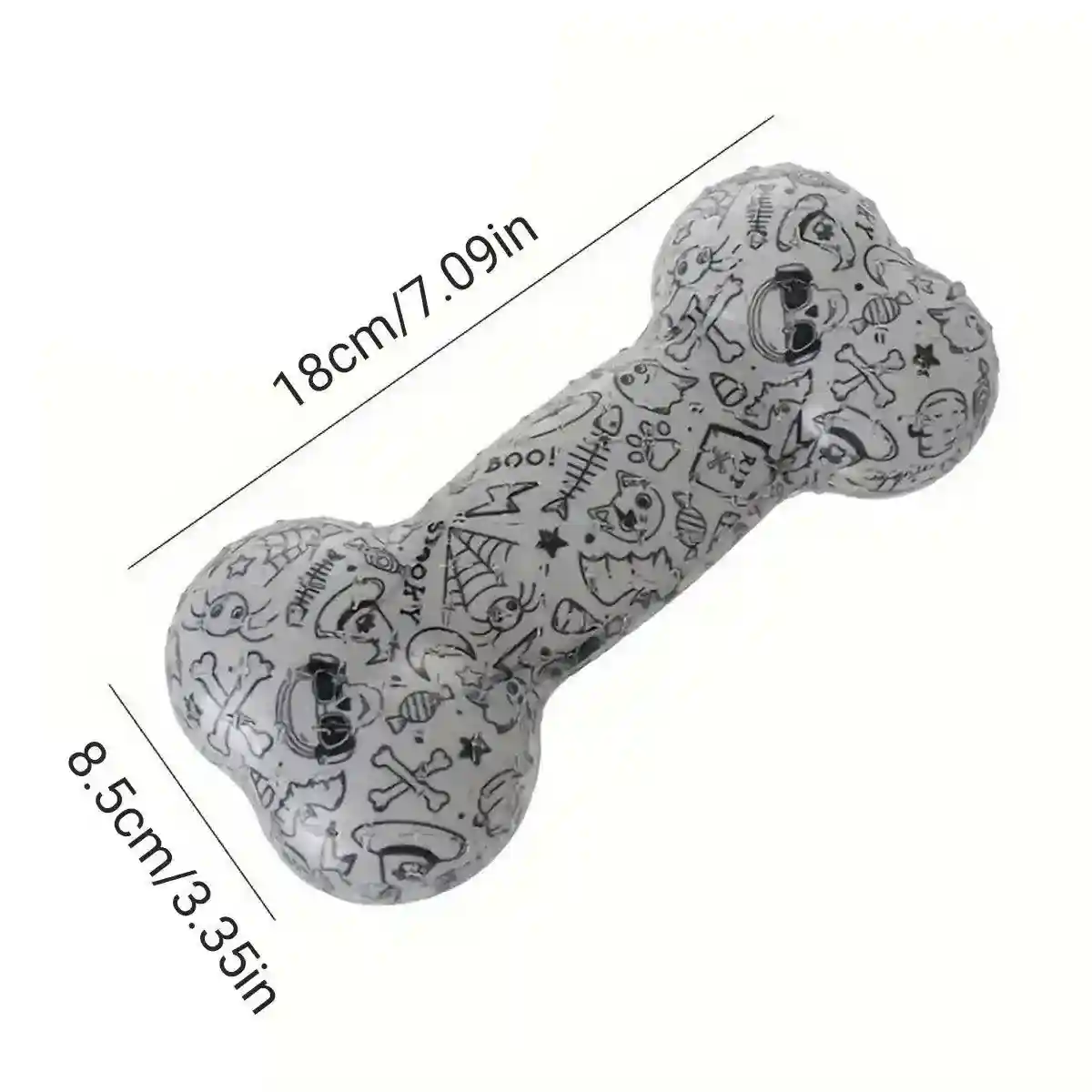 Interactive Dog Bone Chew Toy for Dental Health Durable TPR Material Grey & Blue - Image 5