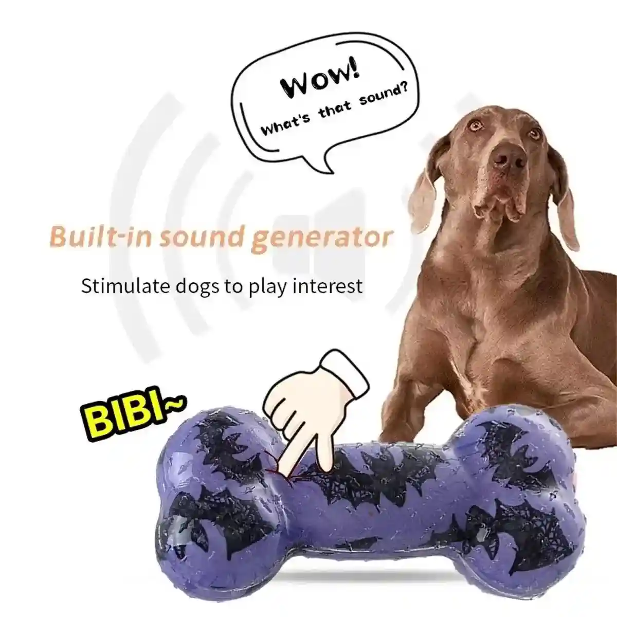 Interactive Dog Bone Chew Toy for Dental Health Durable TPR Material Grey & Blue - Image 6