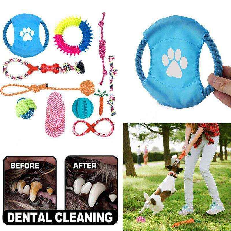 10pcs Interactive Dog Tug Toys Set for Chewing & Dental Health Braided Rope Toys - Image 9