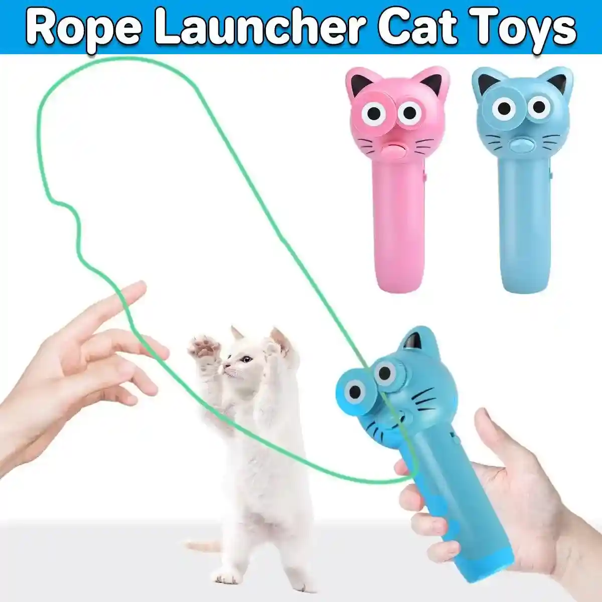 Interactive Rope Launcher Cat Toy for Play and Exercise Pet Teaser Toy for Cats - Image 2