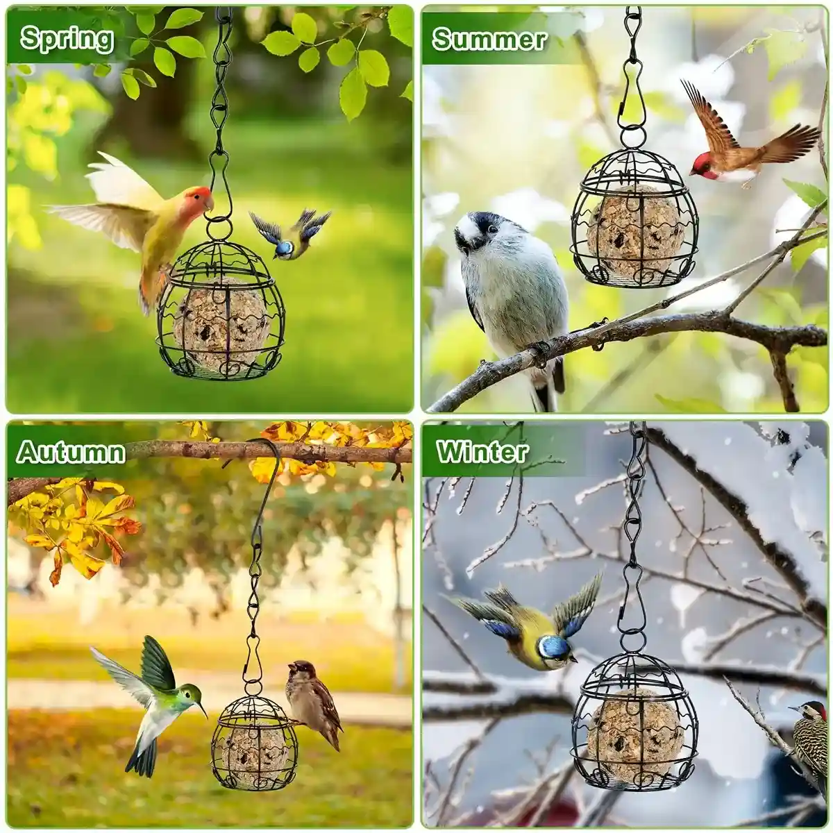 Spring-Style Hanging Bird Feeder for Outdoor Garden or Balcony - Image 8