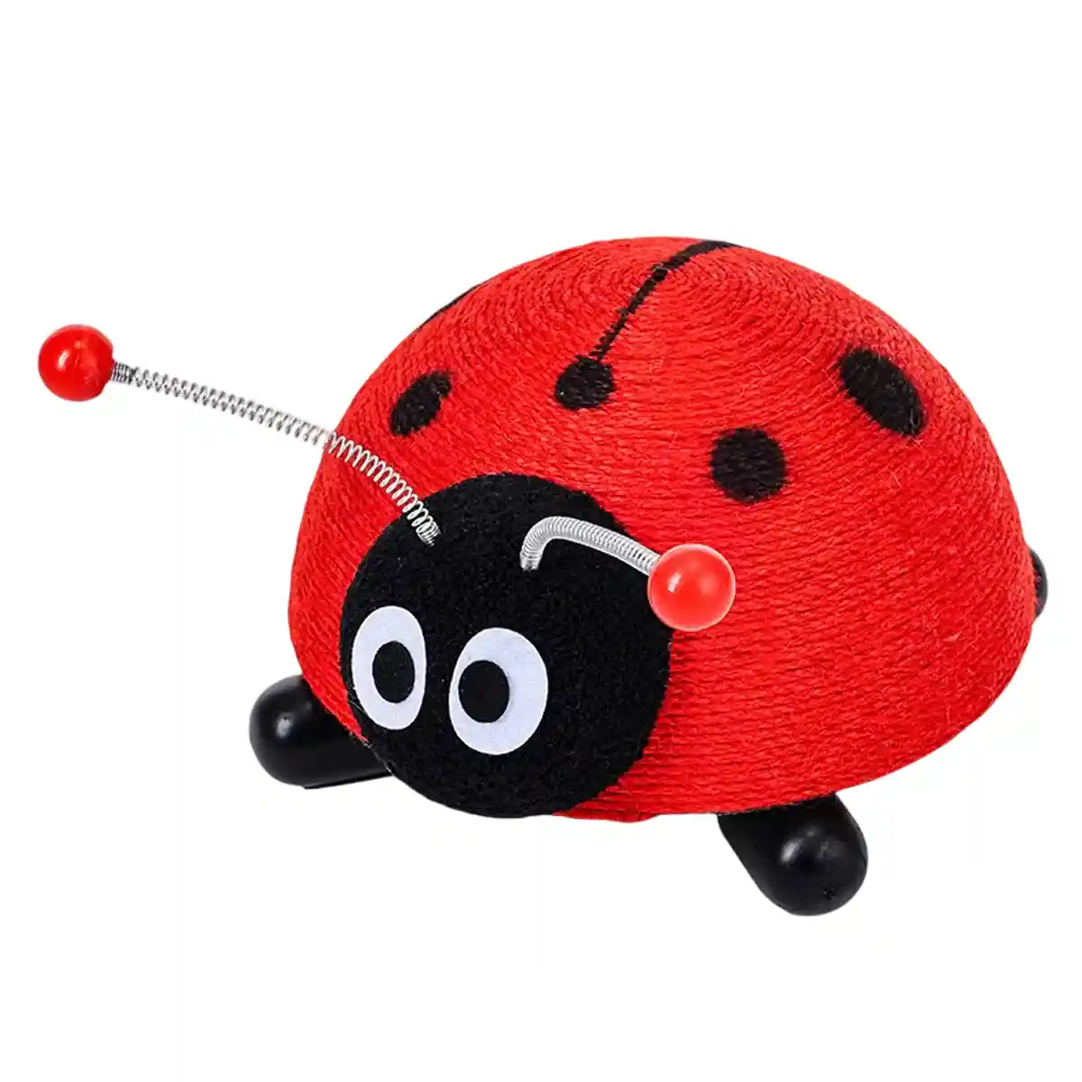 Ladybug Cat Scratching Post with Sisal Rope and Flannel Base - Image 2