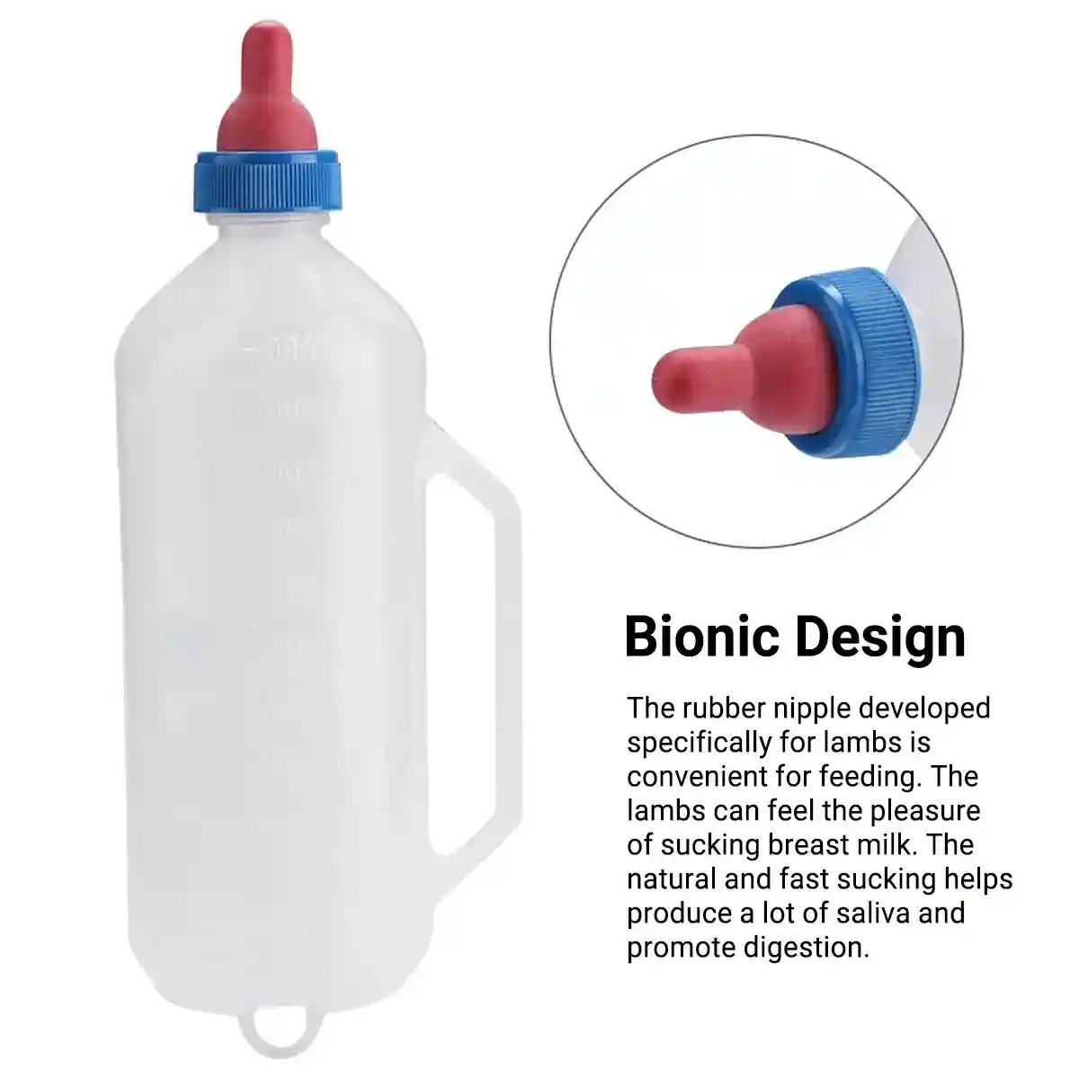 Durable Lamb Feeding Bottles Milk Bottle with Nipple & Handle 1000ml - Image 11