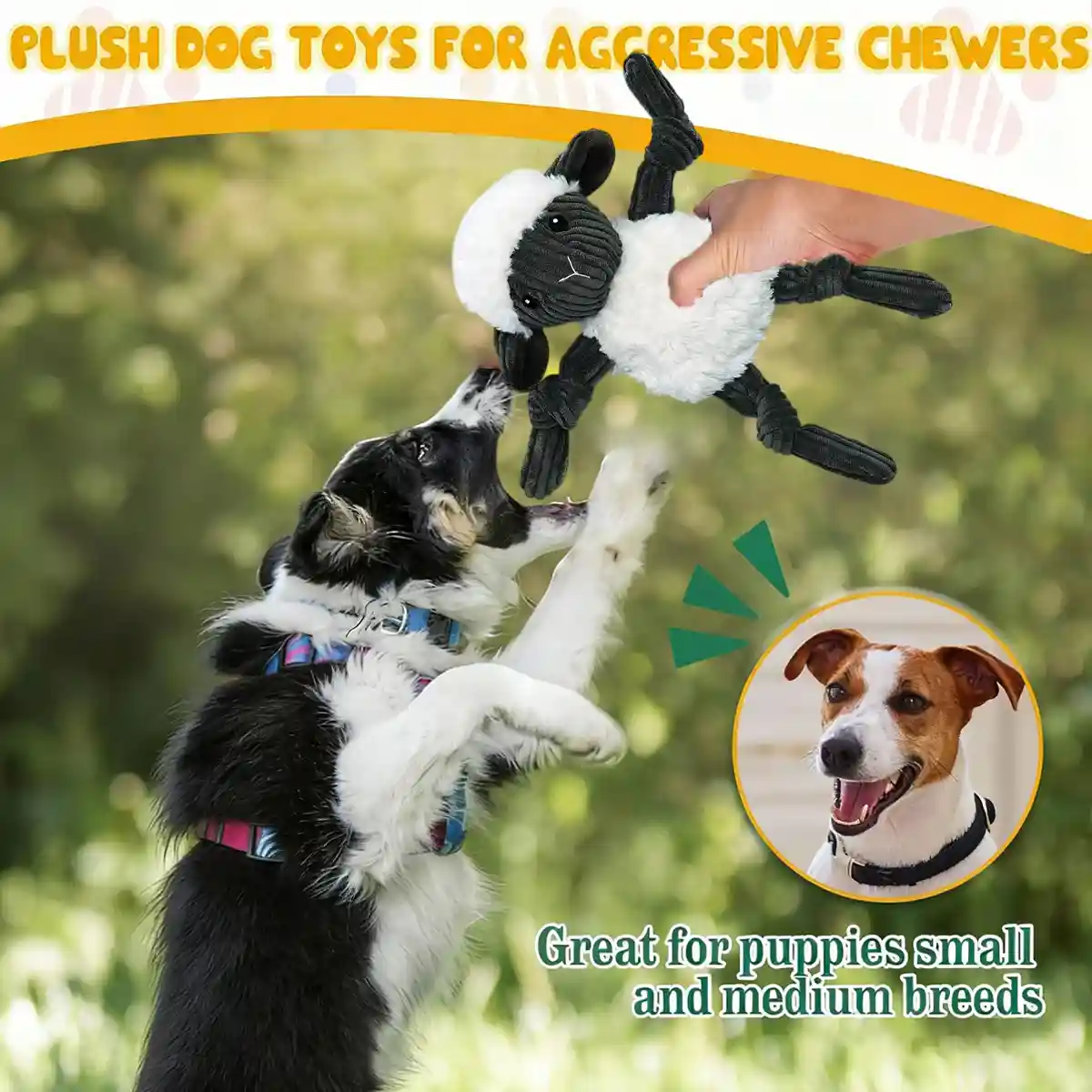 Lamb Shape Pet Chew Toy with Squeaker Soft PP Cotton for Dogs - Image 10