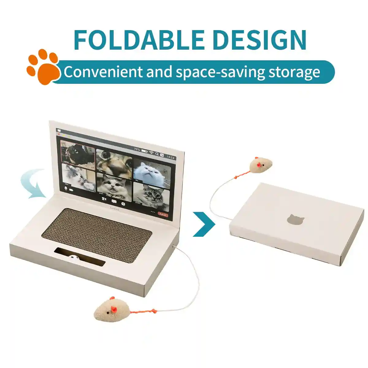 Laptop-Inspired Cat Scratching Board Durable & Interactive Design - Image 6