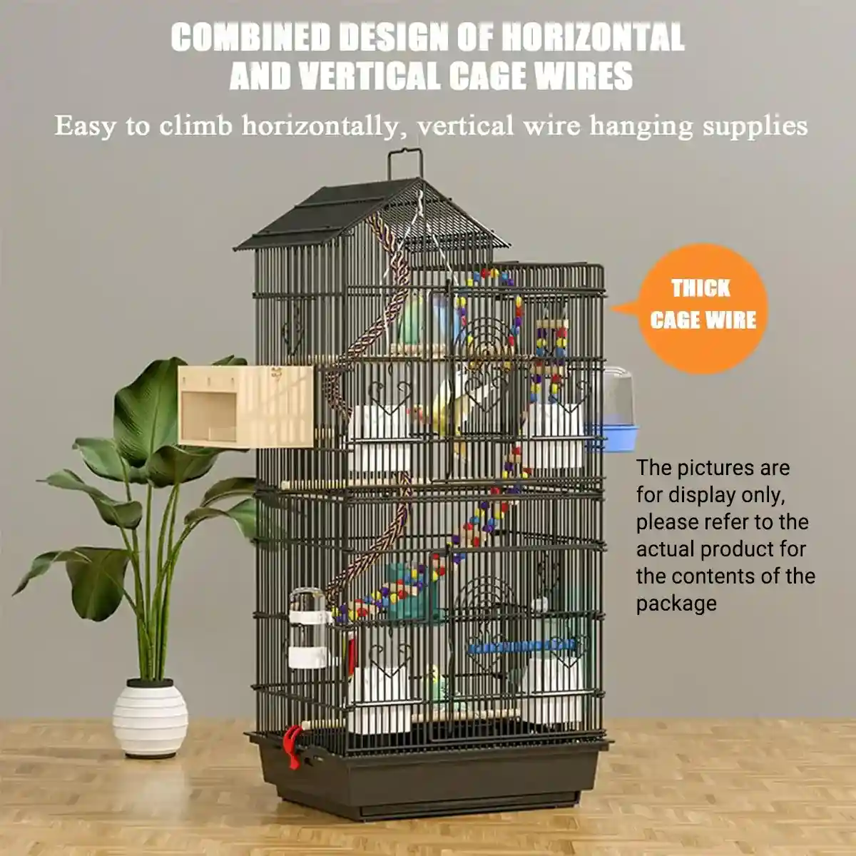 Multi-Level Parrot Aviary Spacious Large Bird Cage for Home Use - Image 5