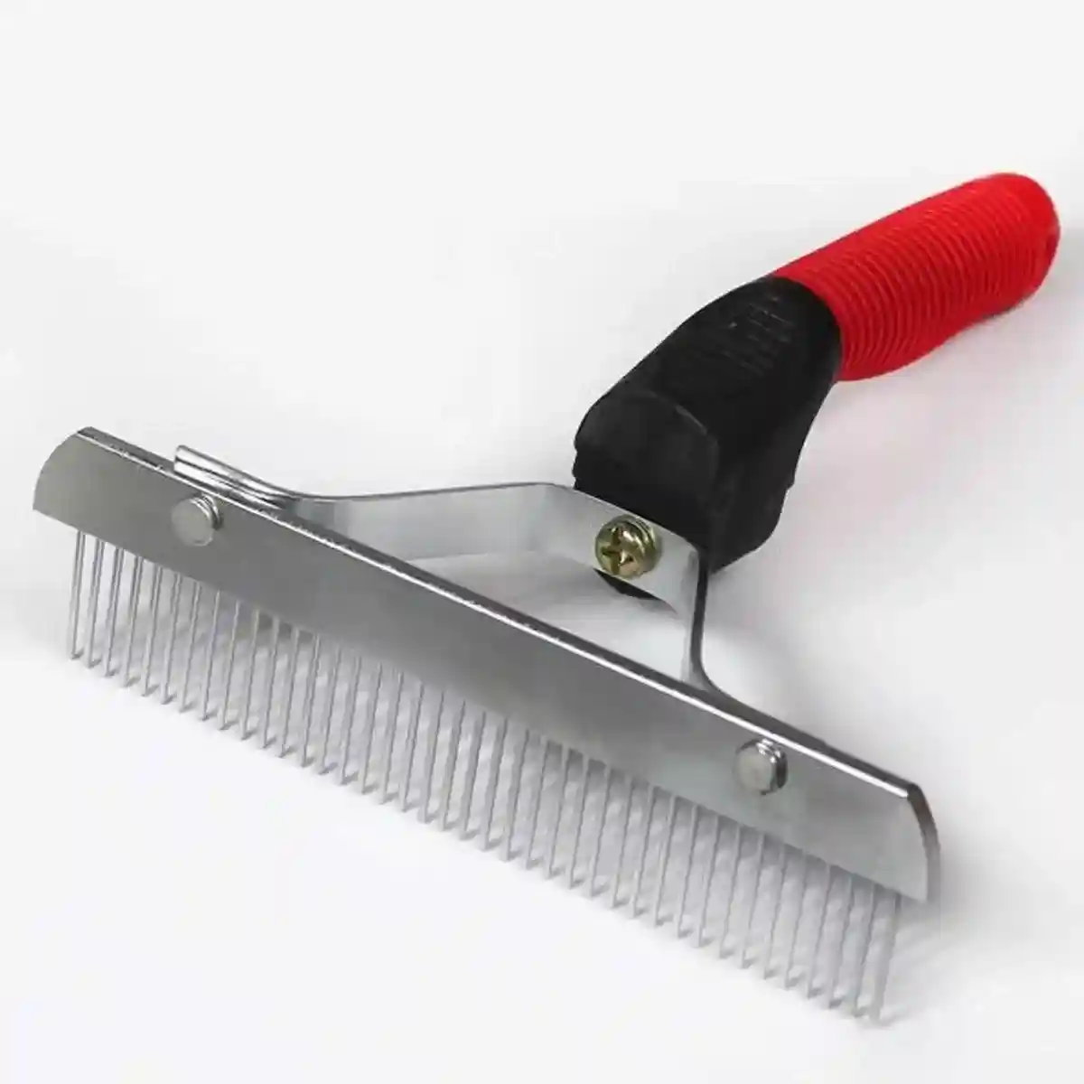 Large Dog Grooming Rake Comb Pet Hair Brush with Rubber Handle Knot Remover - Image 3