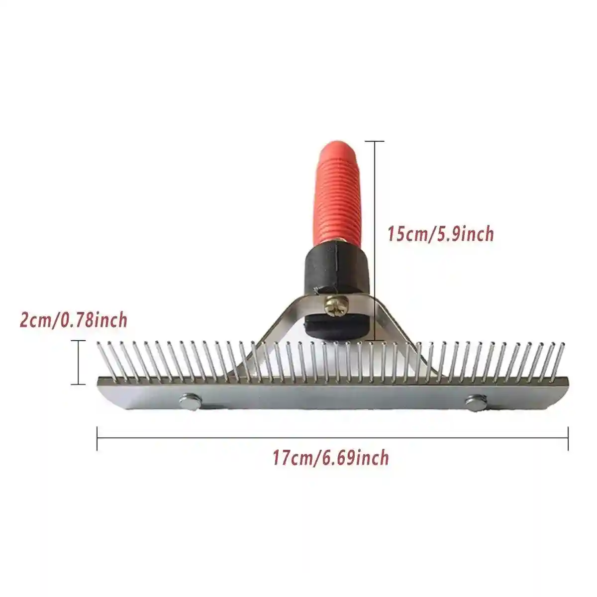 Large Dog Grooming Rake Comb Pet Hair Brush with Rubber Handle Knot Remover - Image 7
