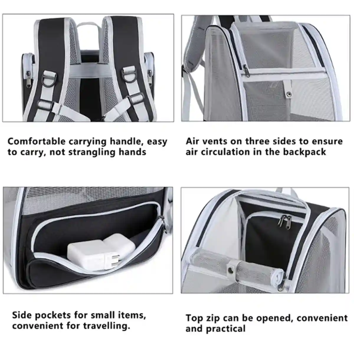 Large Foldable Breathable Portable Cat Dog Bag Pet Backpack - Image 7