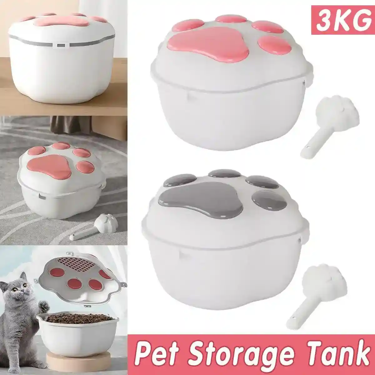Large Pet Food Storage Bucket Airtight Design with 3kg Capacity - Image 2