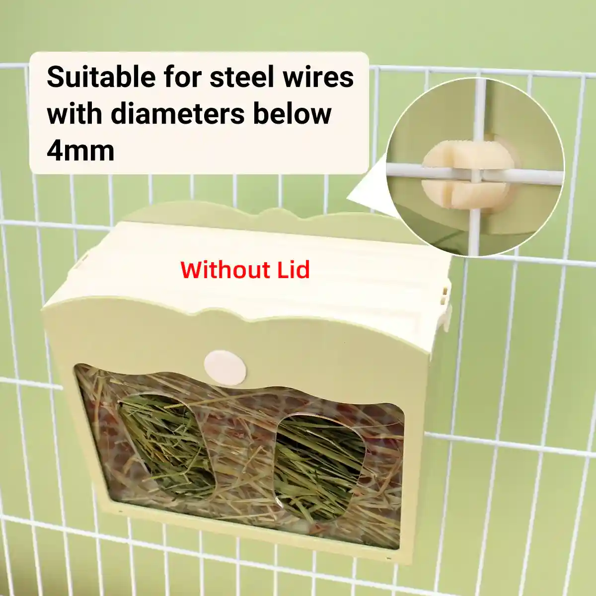 Large Capacity Hay Feeder For Rabbits Steel Mesh Design 25x21x13cm - Image 13