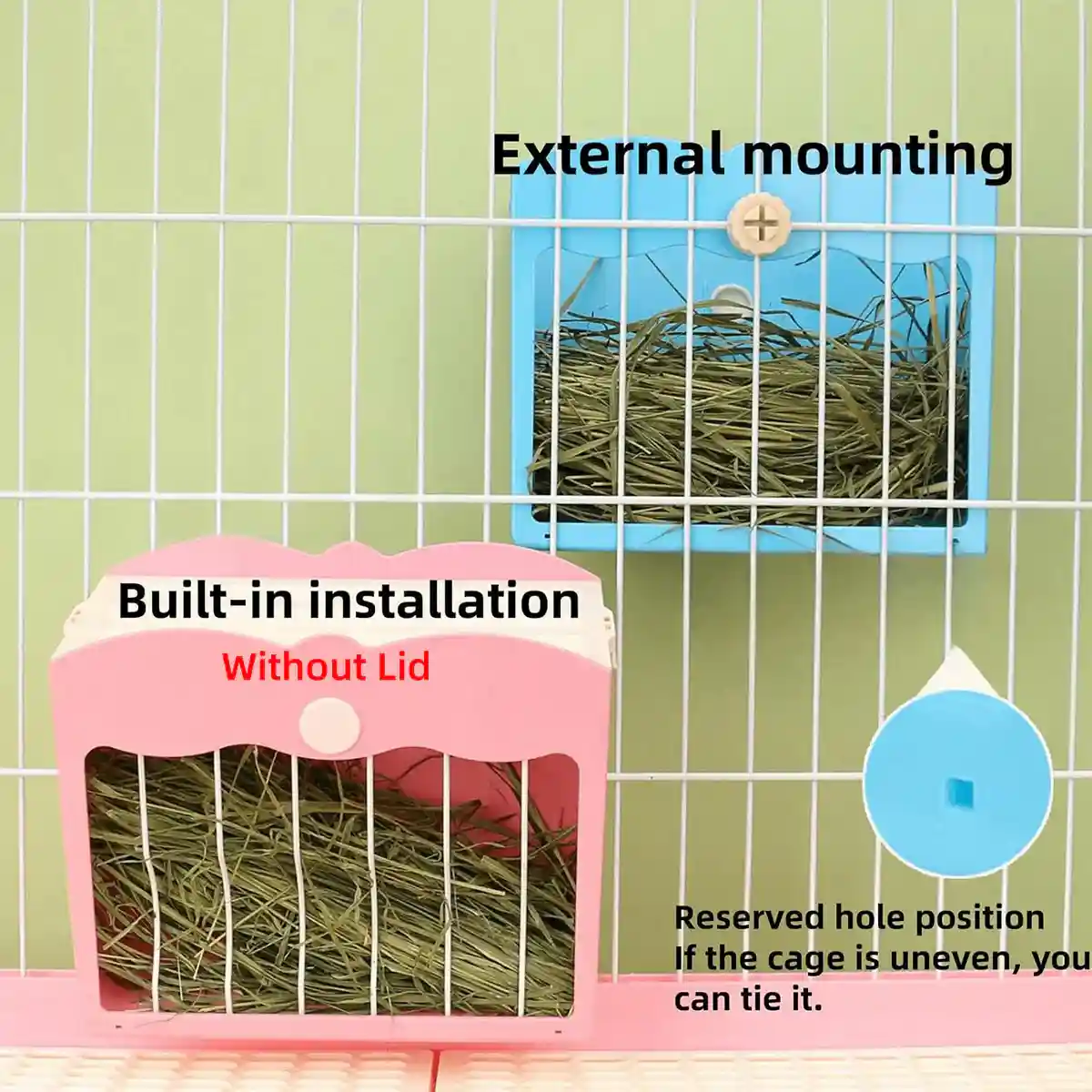 Large Capacity Hay Feeder For Rabbits Steel Mesh Design 25x21x13cm - Image 14