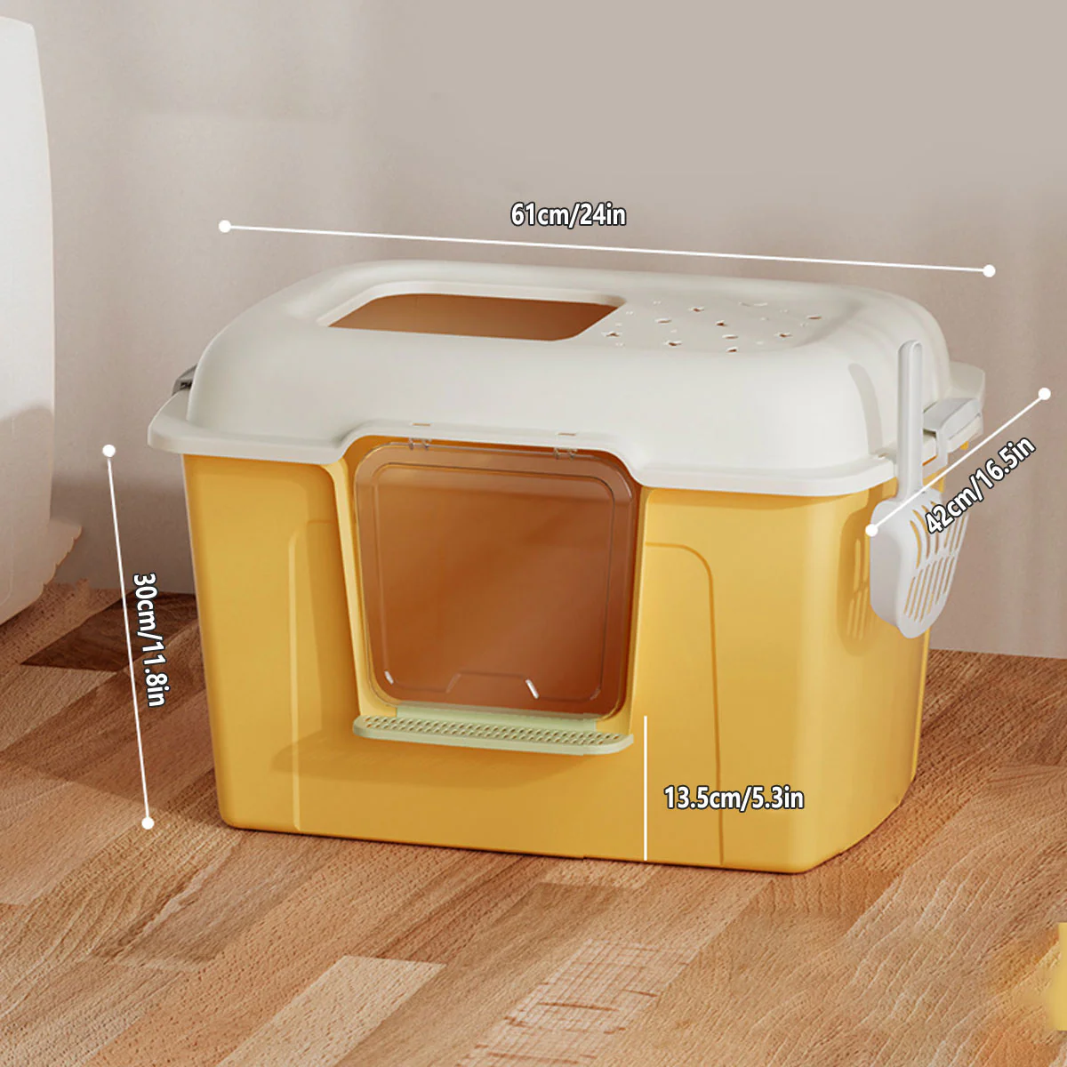 Large Semi-Enclosed Cat Litter Box With Door - Image 13