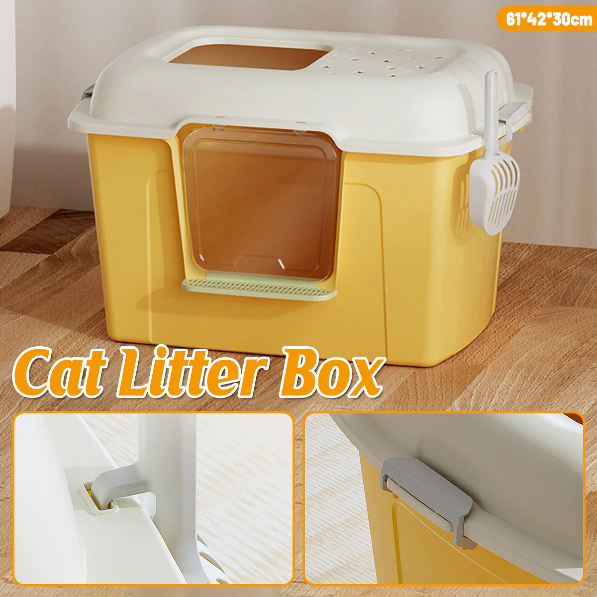 Large Semi-Enclosed Cat Litter Box With Door - Image 2