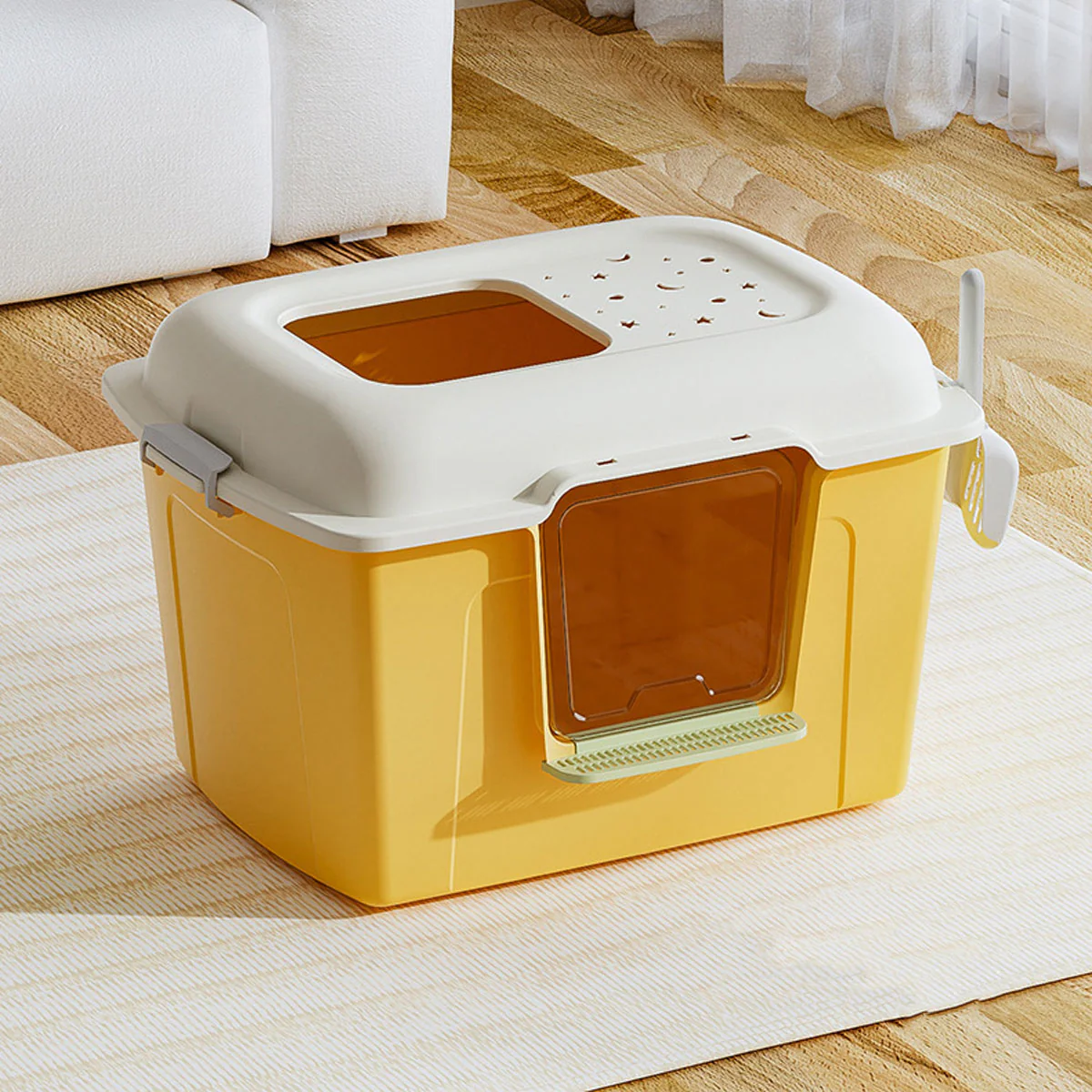 Large Semi-Enclosed Cat Litter Box With Door - Image 4