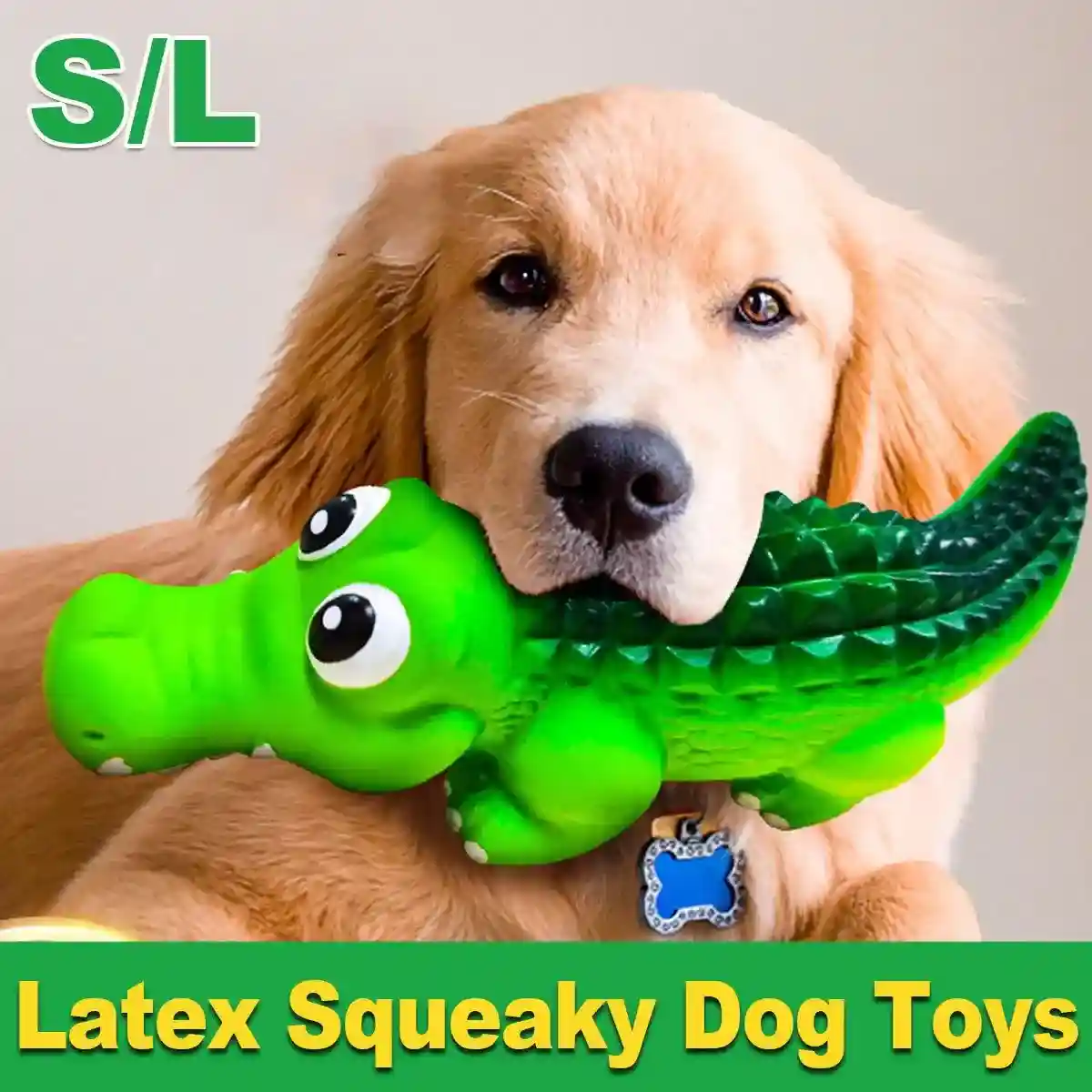 Latex Crocodile Dog Toy Interactive Squeaky Chew Toy for Dogs - Image 2
