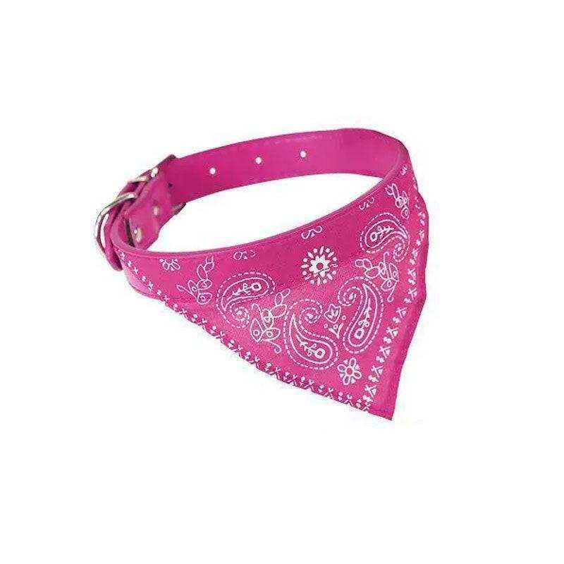 Adjustable Leather Collar with Stylish Dog Bandana Scarf - Image 13
