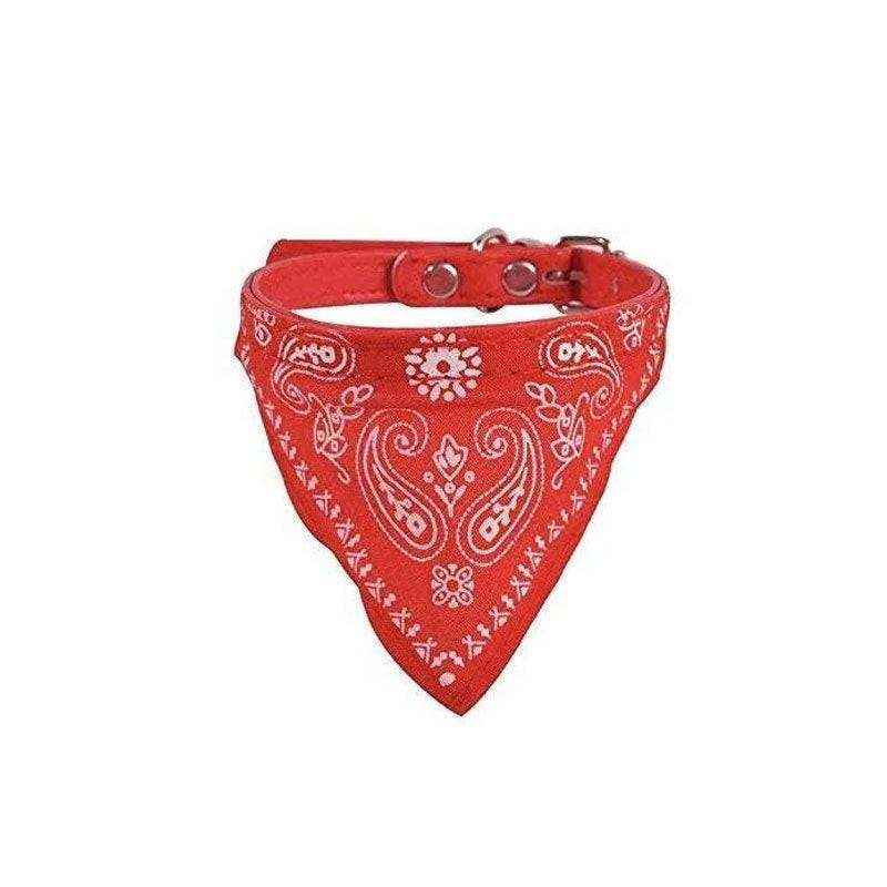 Adjustable Leather Collar with Stylish Dog Bandana Scarf - Image 14