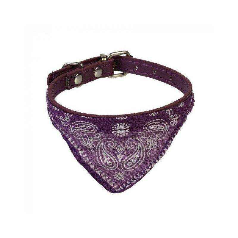 Adjustable Leather Collar with Stylish Dog Bandana Scarf - Image 17