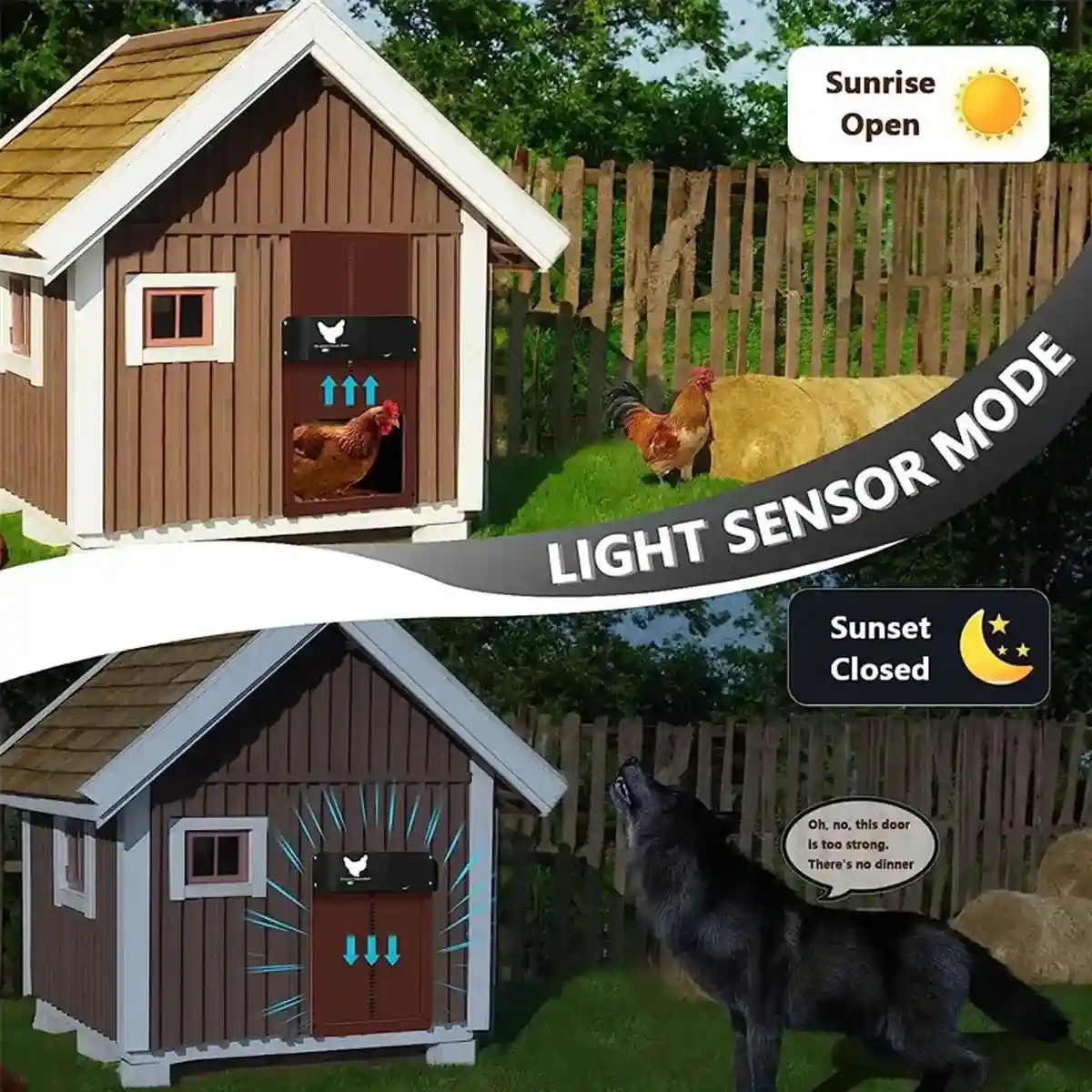 Light Sensor Automatic Chicken Coop Door Battery Powered & Waterproof - Image 8