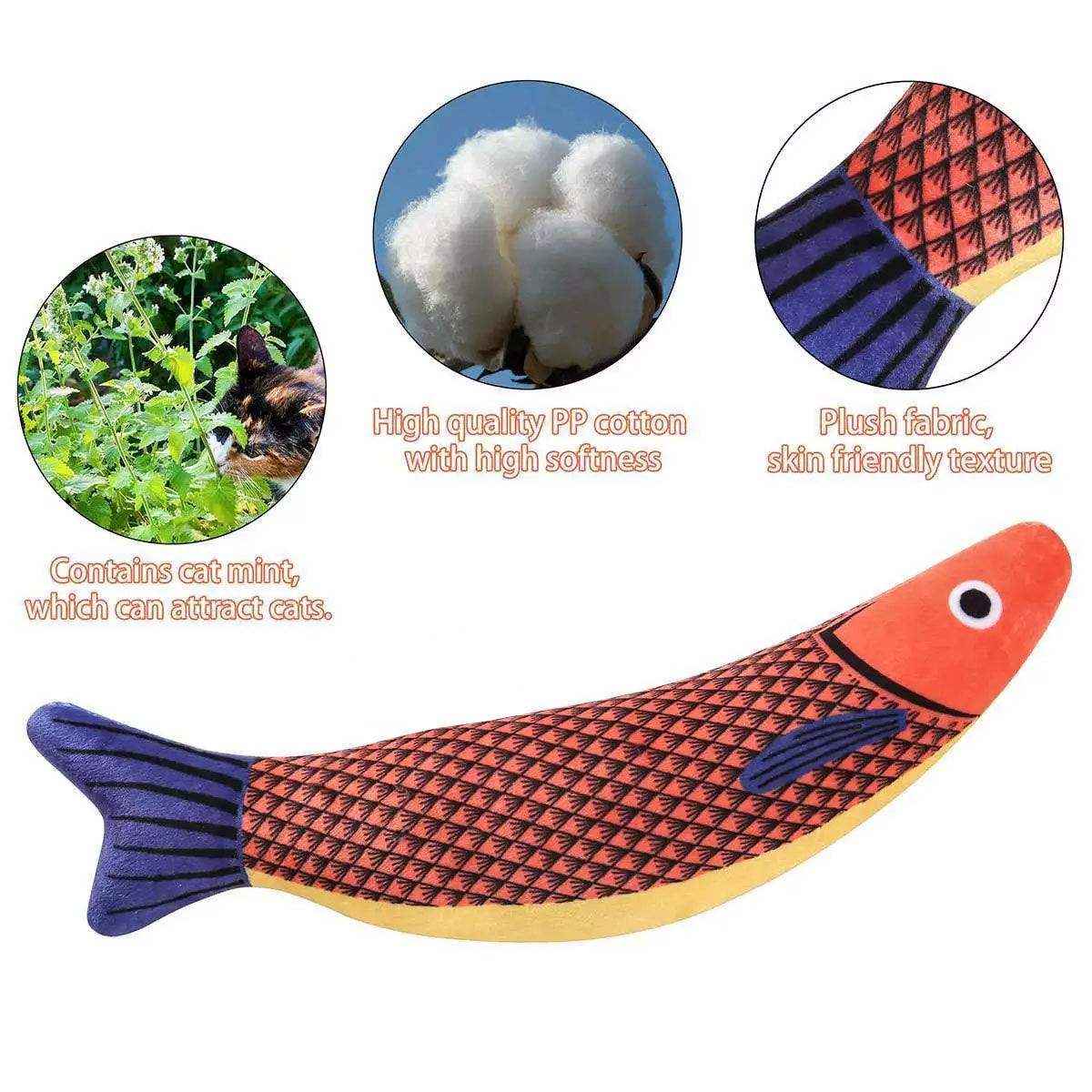 Linen Fish Plush with Natural Catnip Toy for Interactive Play - Image 10