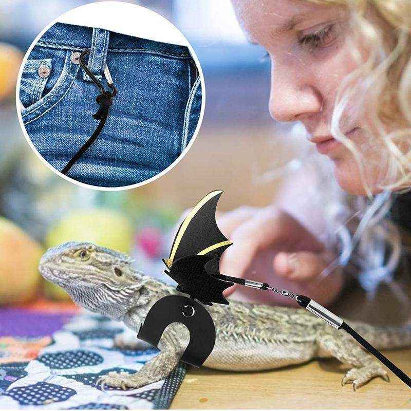 Adjustable Lizard Harness with Cool Leather Wings - Image 12