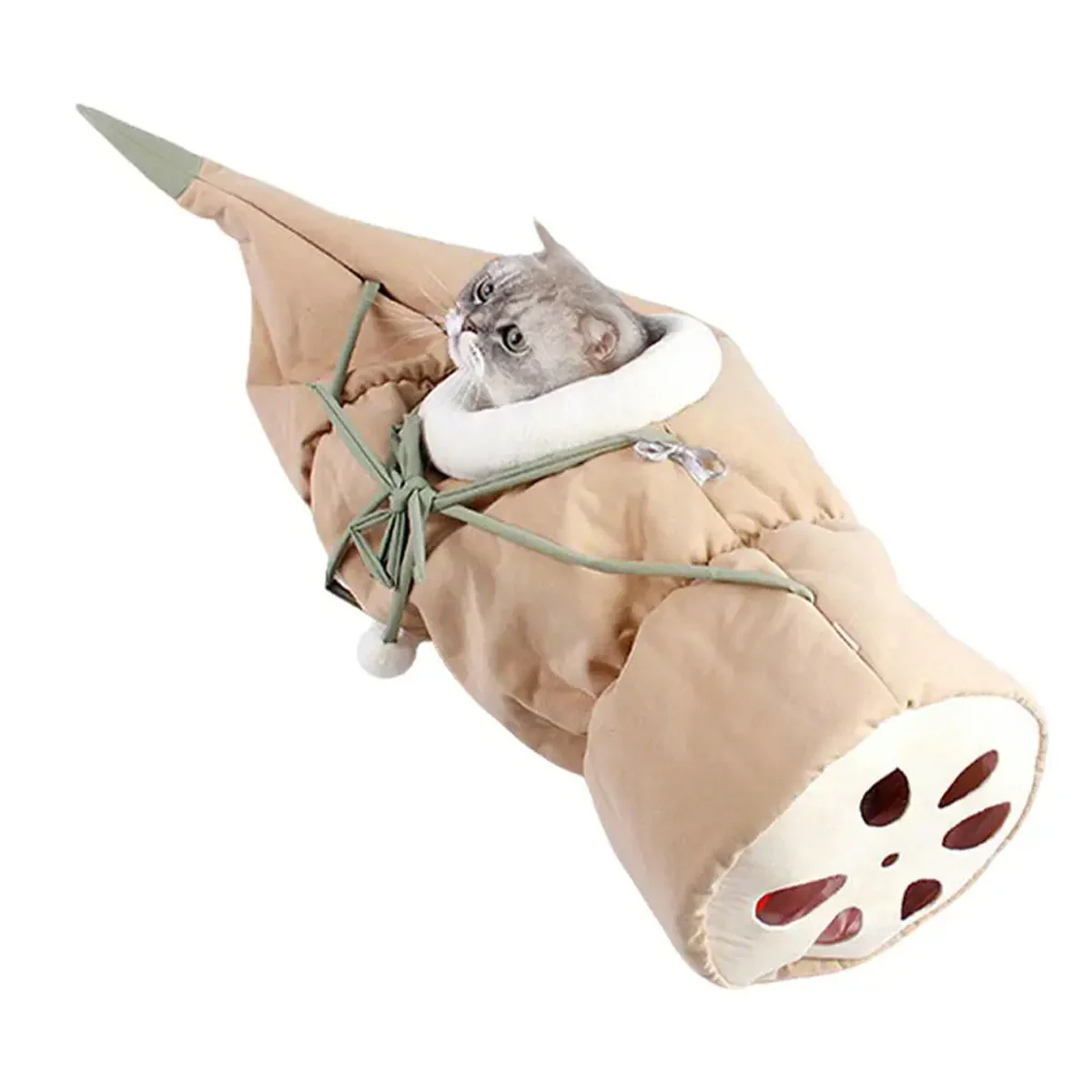 Lotus Root Shape Cat Tunnel Toy Durable Warm for Pet Indoor Play Hide Seek Use - Image 2