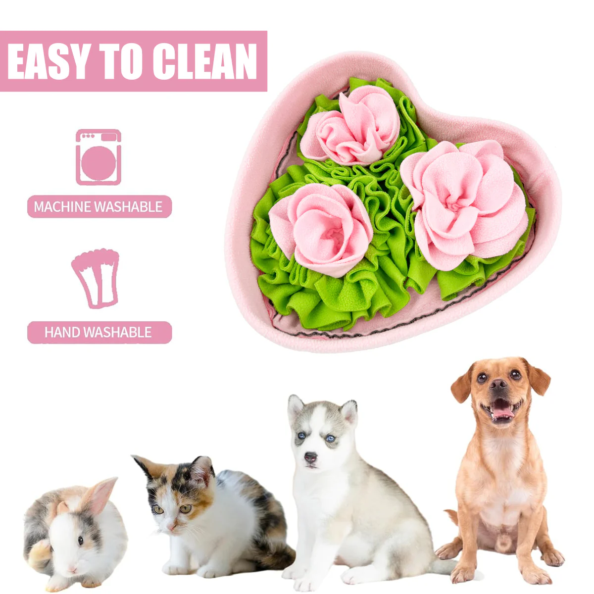 Love-shaped Rose Pet Sniffing Mat - Image 5