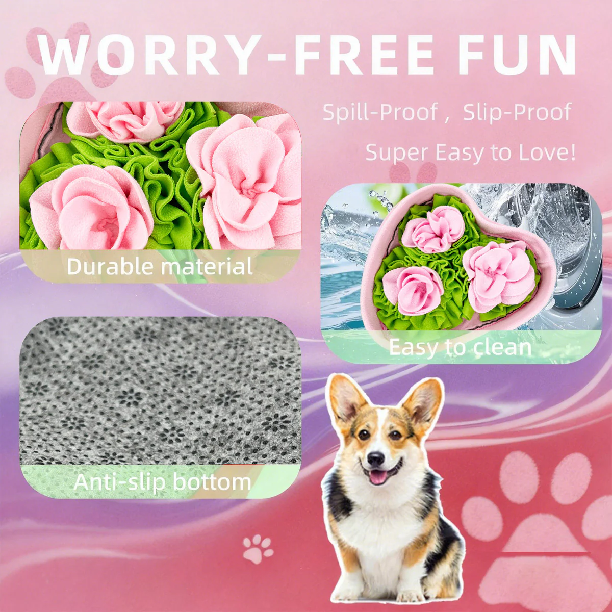 Love-shaped Rose Pet Sniffing Mat - Image 6