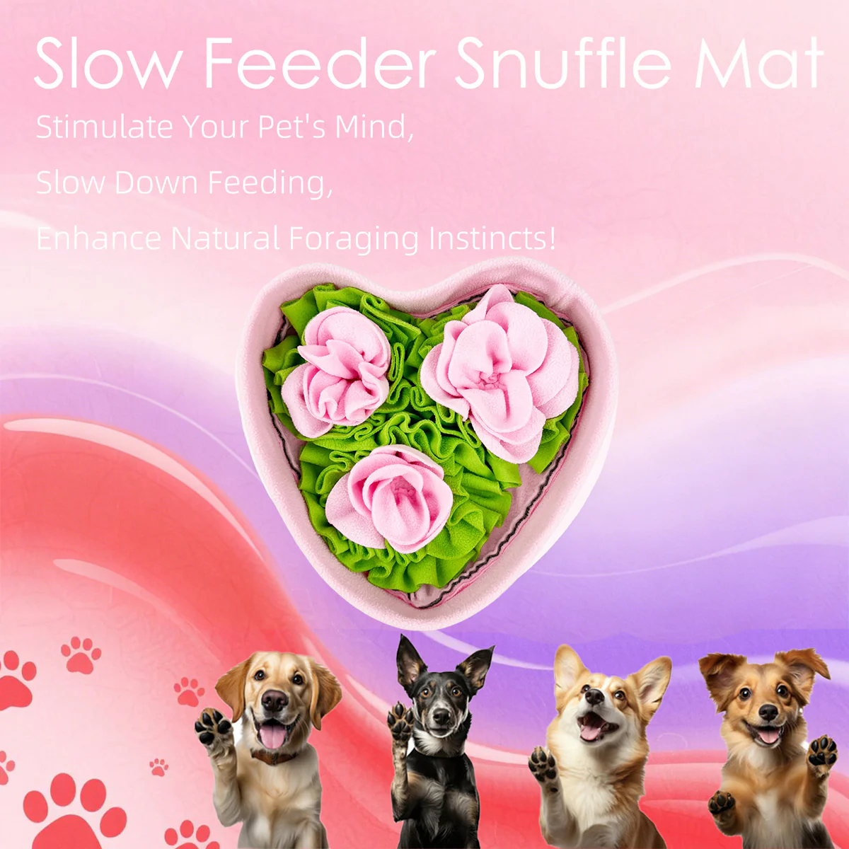 Love-shaped Rose Pet Sniffing Mat - Image 7
