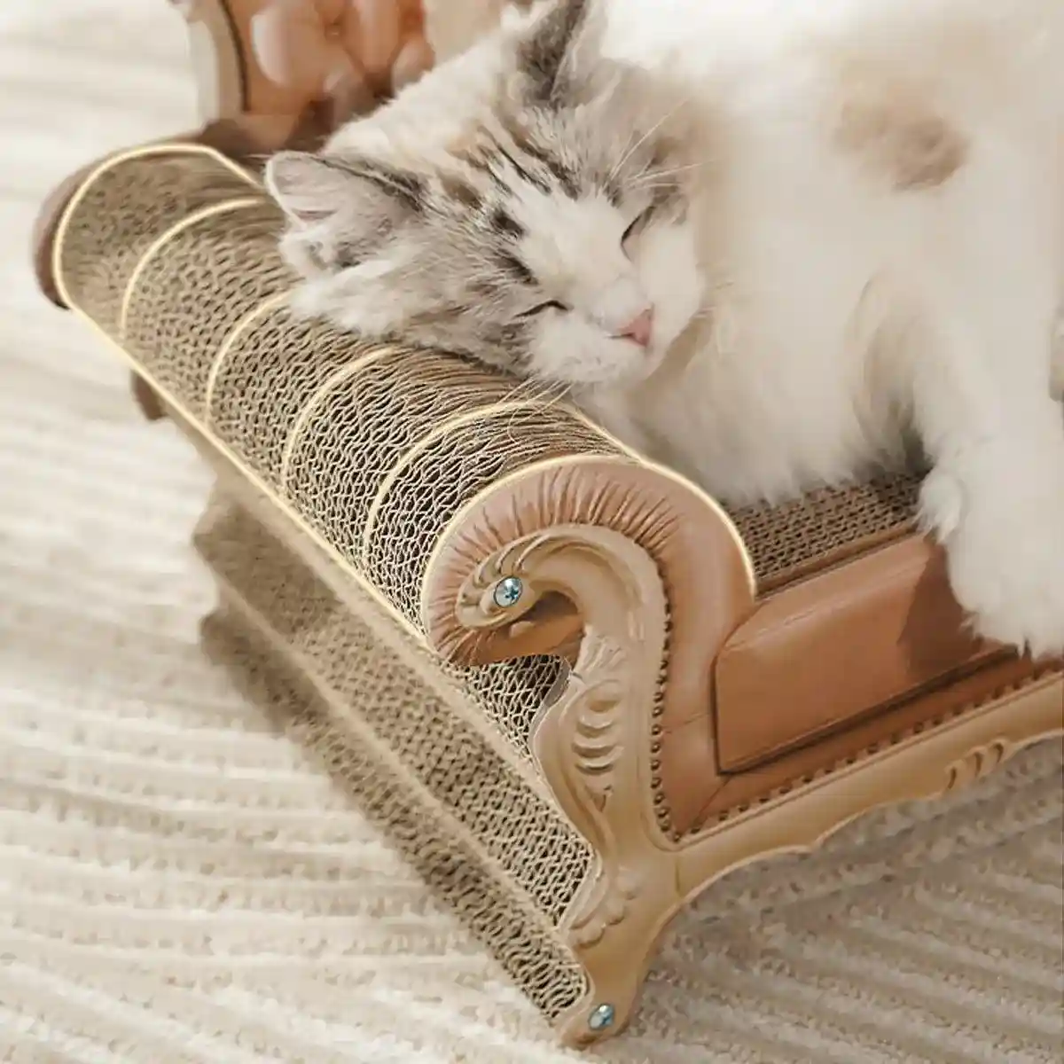 Luxury Cat Scratching Sofa Corrugated Cardboard Claw Sharpener & Cat Lounge - Image 13