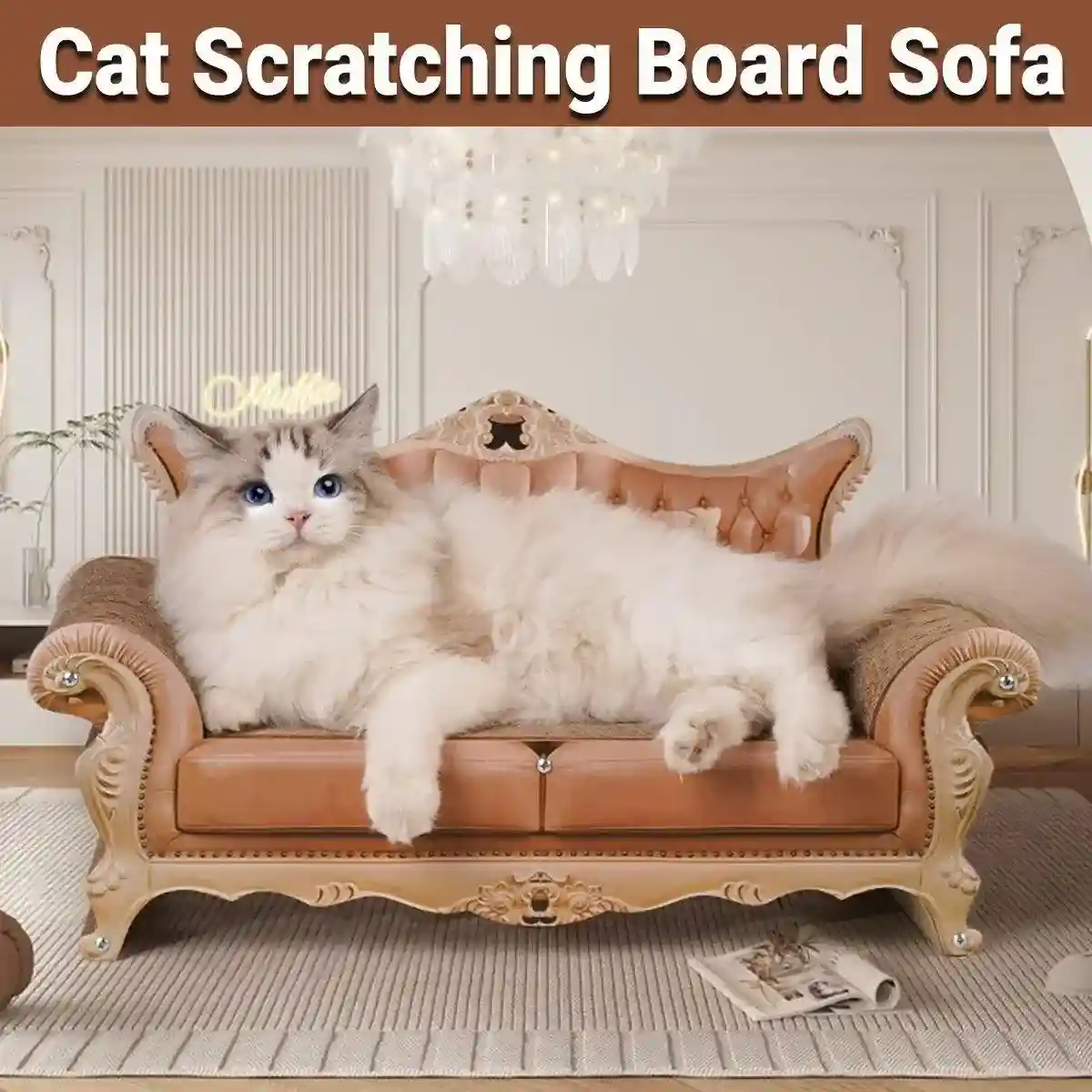 Luxury Cat Scratching Sofa Corrugated Cardboard Claw Sharpener & Cat Lounge - Image 2
