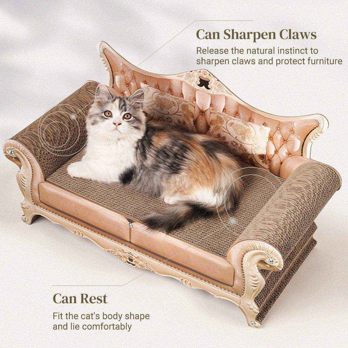 Luxury Cat Scratching Sofa Corrugated Cardboard Claw Sharpener & Cat Lounge - Image 6