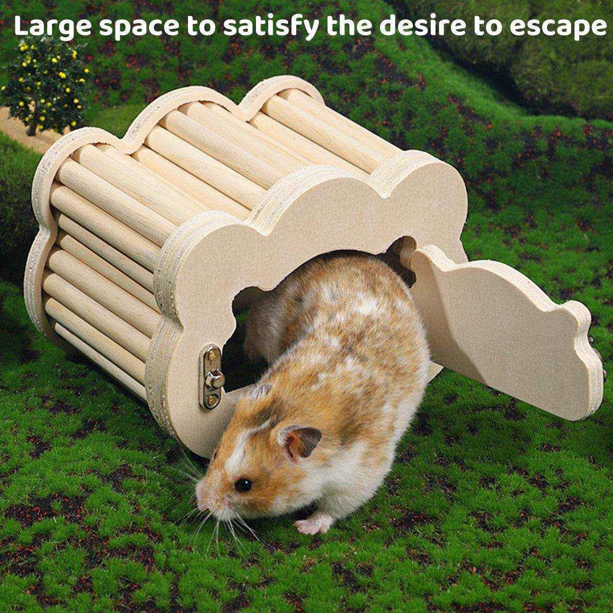 Magnetic Mouse House Wooden Hamster Hideout with Visible Design - Image 9