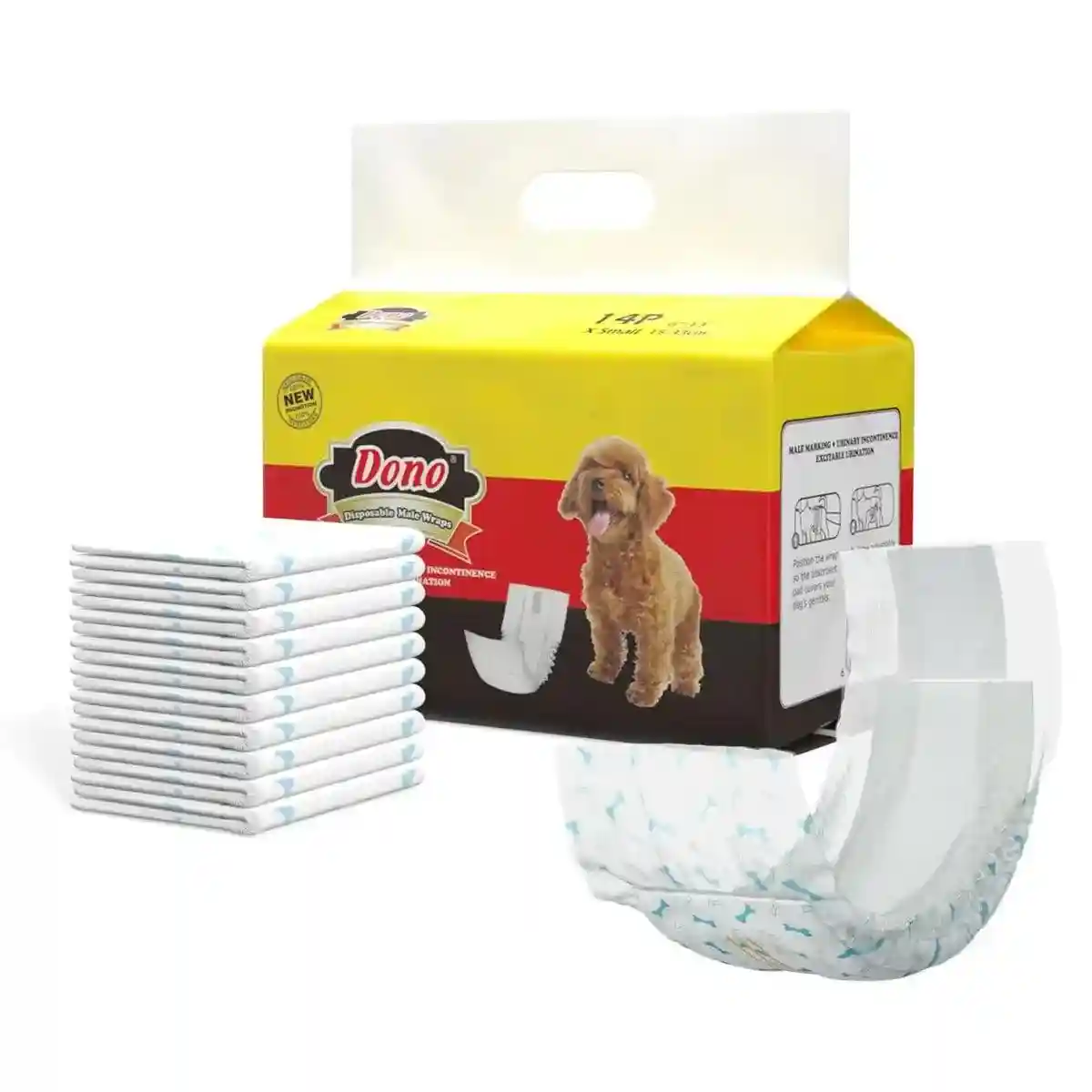 Male Dog Diapers Adjustable Fit Leak-Proof with Wetness Indicator - Image 16